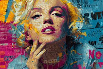 do a unique pop art and street graffiti style modern artwork