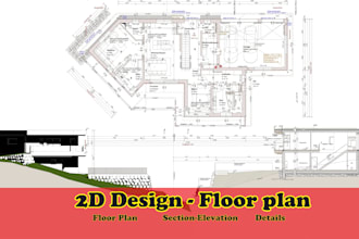 design cad floor plans, elevations, sections, architectural details