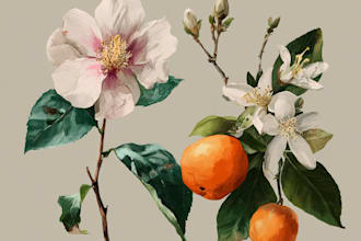 make a beautiful vintage botanical illustration poster