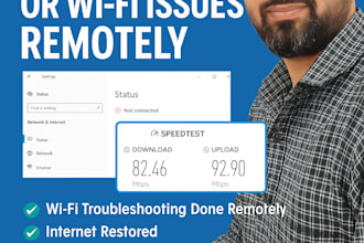 fix slow internet, no connection, or wifi issues remotely