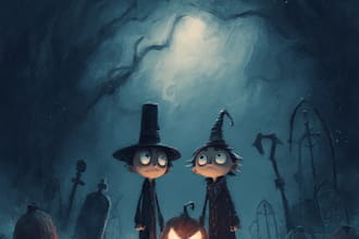 draw creepy, horror, halloween cartoon illustrations