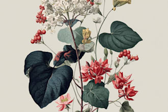 watercolor illustration of a botanical or a flower design