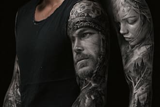 make sleeve tattoo design in geometric style