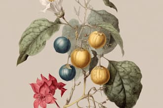 make a beautiful vintage botanical illustration poster