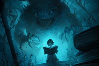 draw fantasy or dark creepy horror art illustration