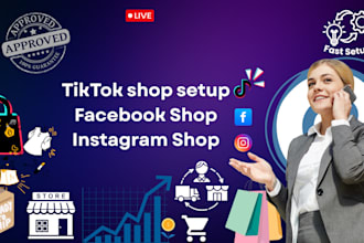 setup tiktok shop dropshipping, and optimize facebook and instagram shop