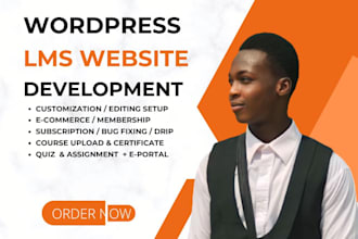 build wordpress lms website with tutorlms, learndash, buddyboss tutor lms pro