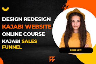 build professional kajabi website, landing page, or online course