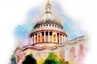 create a hand drawn building illustration
