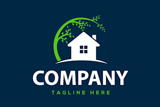make a high quality minimalist house plant tree logo with text with any file