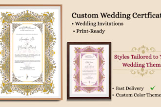 design elegant marriage certificates and wedding invitations