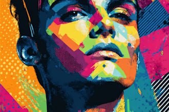 create a pretty wpap or abstract pop art portrait of you