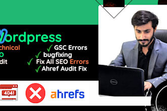 do wordpress on page SEO, fix technical errors, and optimize for gsc