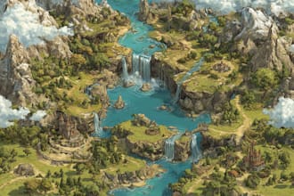 design vector maps, event maps, fantasy festival maps