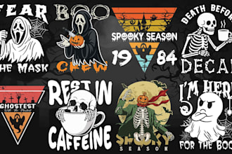 halloween t shirt design bundle spooky funny and trendy