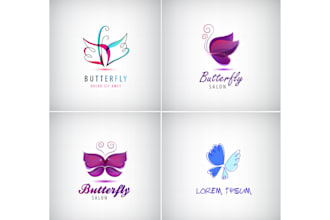 design awesome modern abstract butterfly wings logo only 15 hours