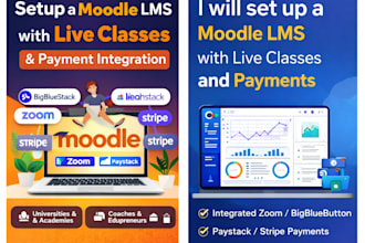 set up a moodle lms with live classes and payment integration