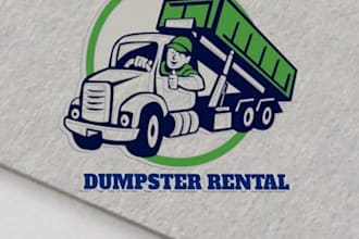 design a powerful dumpster rental logo that stands out