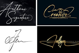 design an elegant, professional and cursive font handwritten signature logo