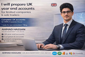 prepare accurate UK year end accounts for hmrc , companies house for llc,smes