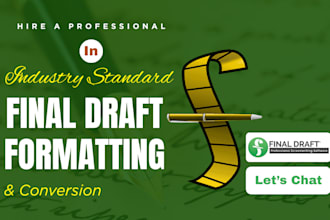 professionally format your script screenplay with final draft, proof reading