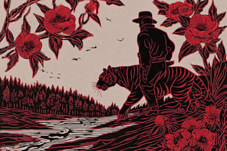 create linocut or animal portraits