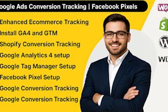 setup google analytics 4, ga4 ecommerce tracking or shopify conversion tracking