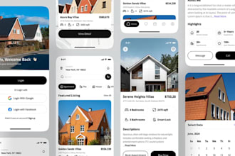 develop real estate app, estate app travel app, booking app, hotel booking app