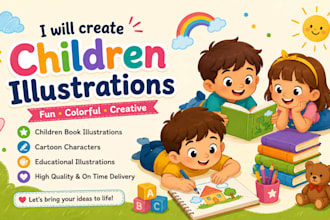 develop children story book illustration and children book illustration for KDP