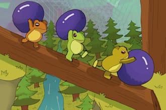 draw colorful and cute cartoon style backgrounds