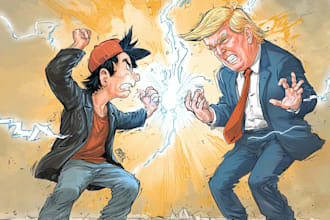 draw political cartoon and comic strip