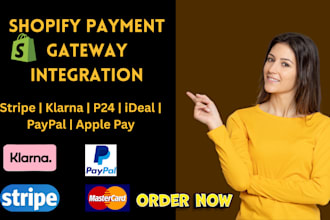 integrate shopify payment gateway, paypal, stripe square and wise