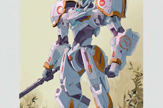 draw your mecha robot fanart or original in digital artwork