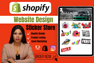 shopify ecommerce website development customizable wall decals stickers store