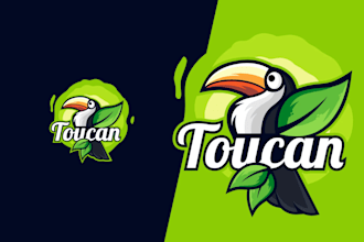 design a colorful and creative toucan logo for your brand or business