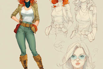 illustrate original comic characters for story or series