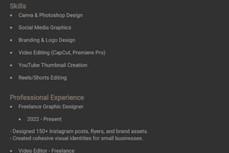 write a professional, ats friendly resume and cover letter