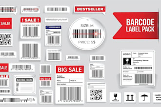 do barcode sticker design in 30 minute