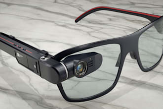 do futuristics smart sunglasses design with 3d modeling, technical drawing
