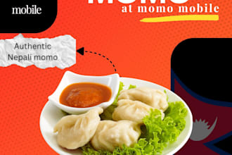 design modern food and ad posters for social media or print