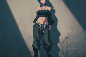 illustrate detailed anime characters for game or story