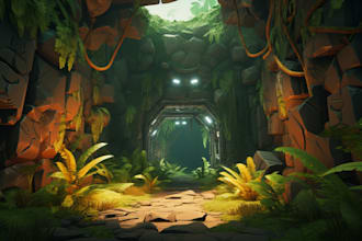 design 3d game environment for game and assets for unity, unreal engine