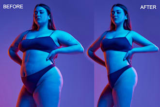 do photo editing, body and face slimming on photoshop
