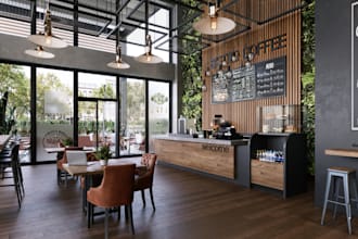 do 3d interior design for restaurant, cafe, bar, cofee shop, lounge, pizza shop