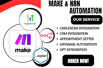 do n8n, make,com automation workflow for ghl, airtable and quickbooks