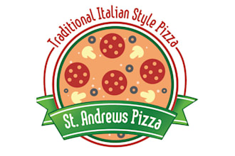 design pizza monogram colorful logo