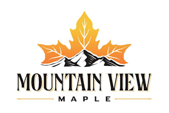 design a modern custom mountain tree leaf logo for your food or drink brand