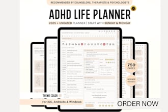 make printable planners and journals for adhd meals  habits gratitude