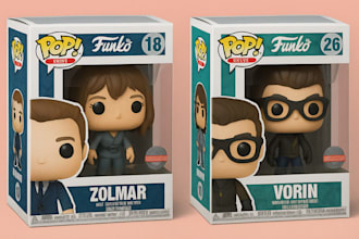 create high quality funko pop toy, figure, vinyl, 3d models, funko pop designs