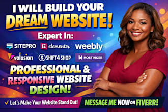 build sitepro elementor weebly volusion shift4shop hostinger duda website design